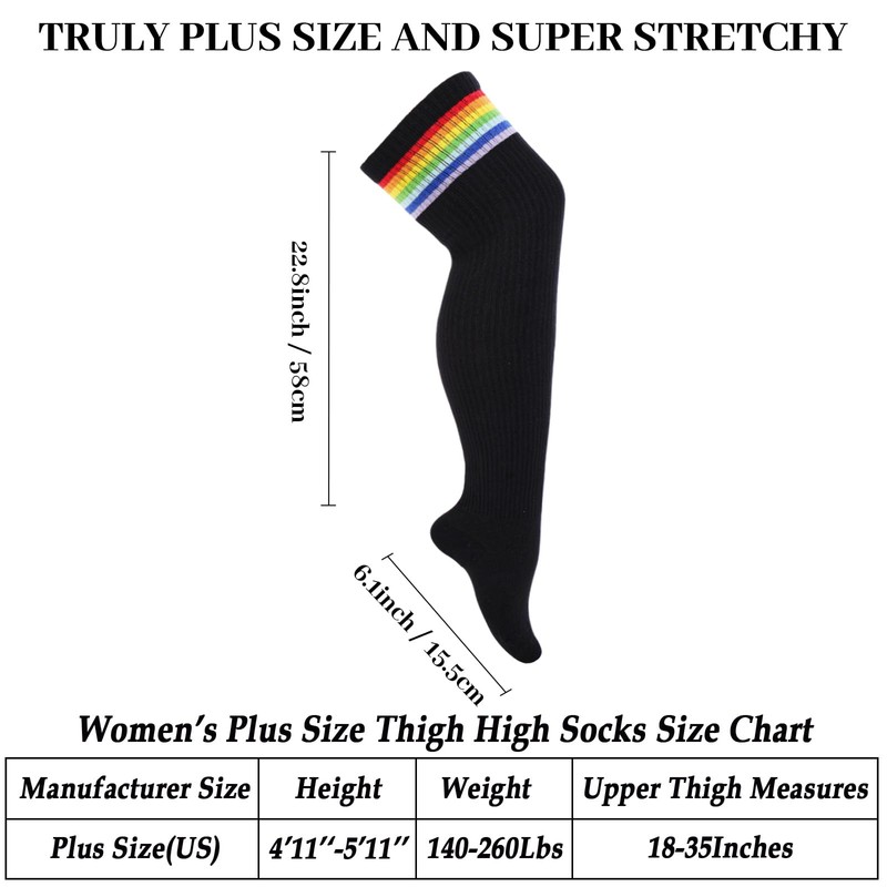 Ancrina Plus Size Thigh High Socks for Women Thick Thighs
