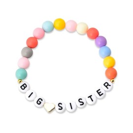 Big Sisters Gifts for Teen Girls New Big Sister Colorful Beaded Bracelets for Big Sis Birthday Gifts from Little Brother Sister Announcement Bracelet for Promoted to Big Sis Christmas Xmas Gifts