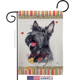 Breeze Decor Dog Scottish Terrier Happiness Garden Flag Animals Puppy Spoiled Paw Canine Fur Pet Nature Farm Animal Creature Small Decorative Gift Yard House Banner Made in USA 13 X 18.5