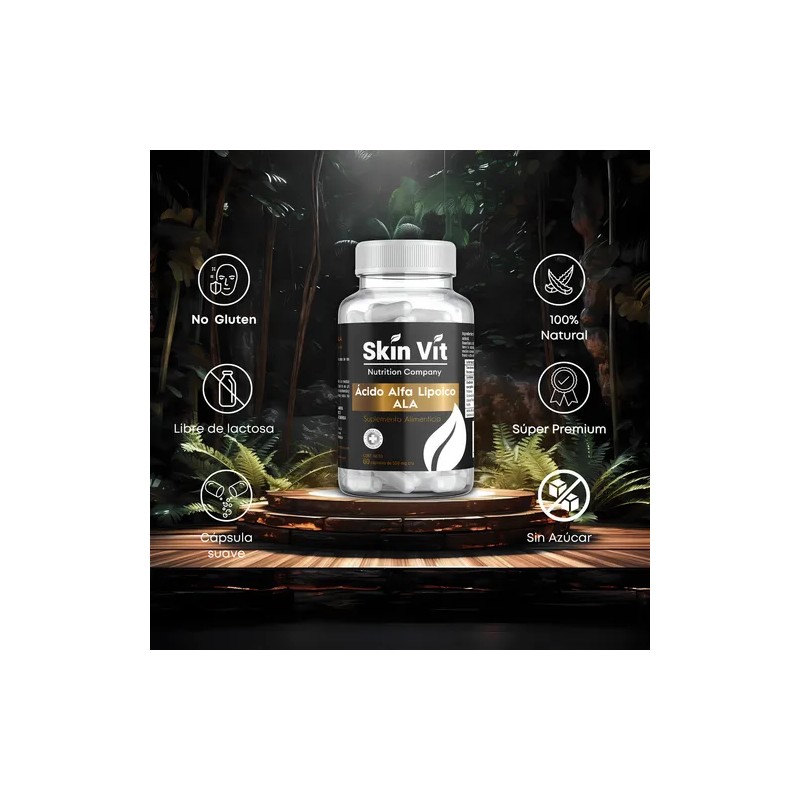 Acido Alfa Lipoico (ALA) 60 Cápsulas Skin Vit Súper Premium