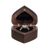 Wislist Engagement Slim Wood Ring Box Heart Shaped Ring Case