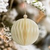 KI Store 8pcs Cream Paper Christmas Baubles with Magnetic Closing