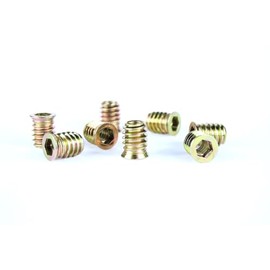 H-BOLT Type D Wood Insert Nuts - M6 & M8 Available - Premium Metal Threaded Inserts for Woodworking | Durable, Easy to Install, Ideal for Furniture and Cabinet Assembly (10, M6 25mm)