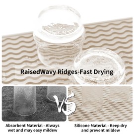 ZLR Silicone Dish Drying Mat for Kitchen Counter, Eco-Friendly Quick Dry Dish Mat, Easy Clean Multi Usage Drying Matt, Heat Resistant Trivet, 6" x 12" Extra Small, Cassava White