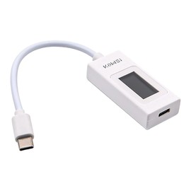 CENPEK USB C Tester Meter Type-C Current Meter 4-30V 0-6.5A PD QC USB Power Meter Capacity Voltage Tester (White)