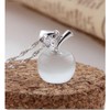 YTDYTD Cat Eye Stone Apple Pendant Necklace Pink White Gold