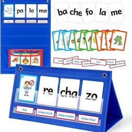 Torlam Spanish Learning Word Building Pocket Chart, Spanish Vocabulary Games  Sight Words Flashcards Languages Spelling Reading Phonics Games