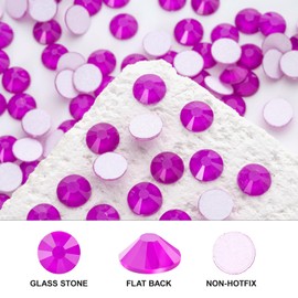 novani Novani 3000 Pieces Flatback Rhinestones Glass Round Gems Neon-Purple Crystals for Nail Art DIY Crafts Clothes Shoes,SS16,3.8-4.0mm