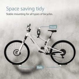 Borgen Bicycle Wall Mount - Adjustable Bicycle Mount for Wall - E-Bike, Road Bike, MTB, Road Bike Compatible - Rubberised Hook Against Scratches