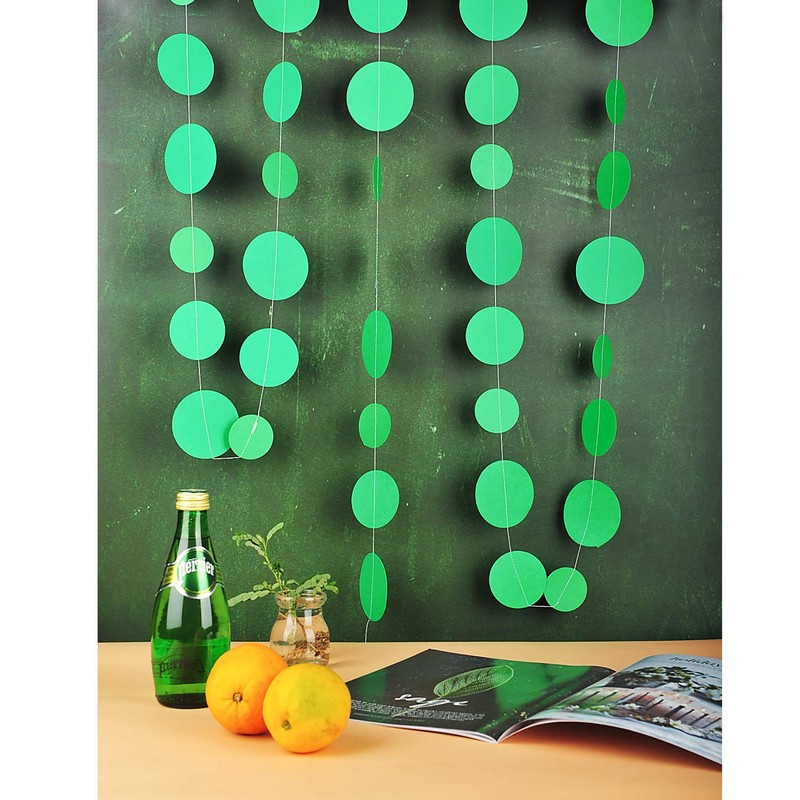 Green Paper Garland Circle Dot Party Banner Streamer Backdrop Hanging