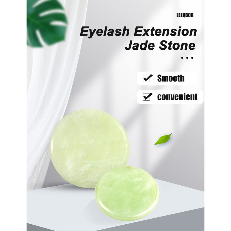 LEBQ 2 Pack Eyelash Extension Jade Stone Glue Lashes Jade
