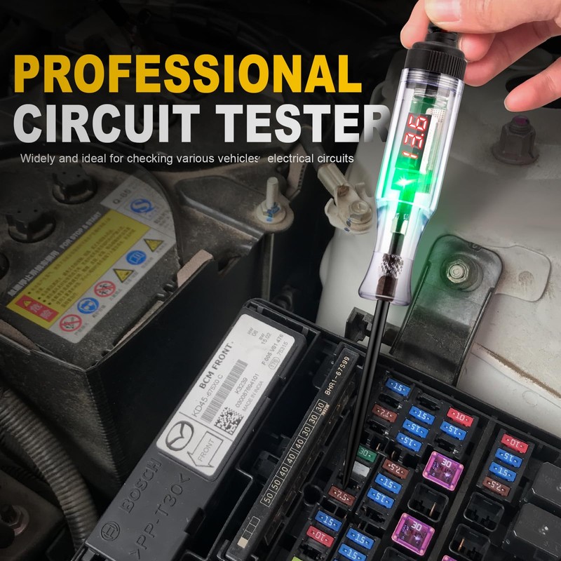 WINAMOO Automotive Test Light 5-90V Digital LED Circuit Tester with
