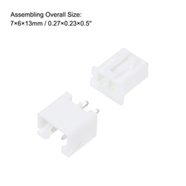 sourcing map 2.54mm Pitch XH Connector Kits 2 Pin Male Female Header Socket Housing Cable Adapter and Crimp DIP Kits, 50 Set(200pcs)