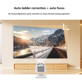 [Automatic focus&Bluetooth voice AIR mouse] portable mini projector for bedroom with 1080p resolution and 4k support, ideal tv alternative