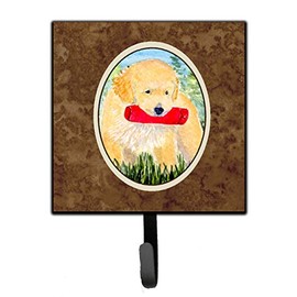 Caroline's Treasures SS8858SH4 Golden Retriever Leash or Key Holder, Wall Hooks, Key Hooks Holder, Coat Rack Wall Mount, Coat Hooks, Hooks for Hanging Keys, Towels, Aprons, Leashes,