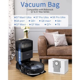 Jissta 10 Staubbeutel Zubeh?r f1r Roborock S8+/S8 Pro Ultra/S7 MaxV Ultra/S7 Pro Ultra/Q7+/Q7 Max+/ Q5+/ T8 Staubsauger Absaugstation,Gro?er Kapazit?t Filter Ersatzbeutel Zubeh?r Staubsaugerbeutel