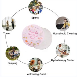 Coldcool Disposable Cotton Bath Towels, 55 x 27 inch Large Compressed Towel, Portable Light and Reusable, Suitable for Hiking, Camping, Beach, Swimming and Traveling, 5 Individual Pack