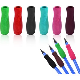 12Pcs Colour Special Supplies Foam Pencil Grips Soft Foam for Adults, Paint Brush Holder Ergonomic Open Slip Insert Pen Right Left-Handed Use for Drawing,Handwriting,Coloring Education and Crafts