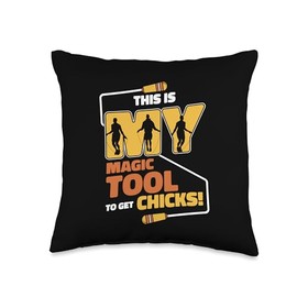 Fitness Jump Rope Gear Apparel Gifts For Beginners My Magic Tool to Get Chicks Speed Skipping Jump Rope Throw Pillow, 16x16, Multicolor