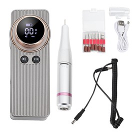 Nail Drill Machine Portable High Speed 35000RPM Rechargeable Nail Art Polisher with LCD Display Screen Nail Care Tool
