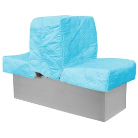 Back to Back Boat Seat Covers， Replacement Boat Lounge Seat Covers, Soft Microfiber Fabric, 100% Waterproof Boat Covers for Damaged Seats (Blue)