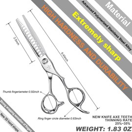 Fengliren - Tijeras profesionales para adelgazar el cabello, tijeras de corte de pelo, tijeras de peluquería texturizante, 5.8 pulgadas, aleación de acero inoxidable avanzada para hombres y mujeres