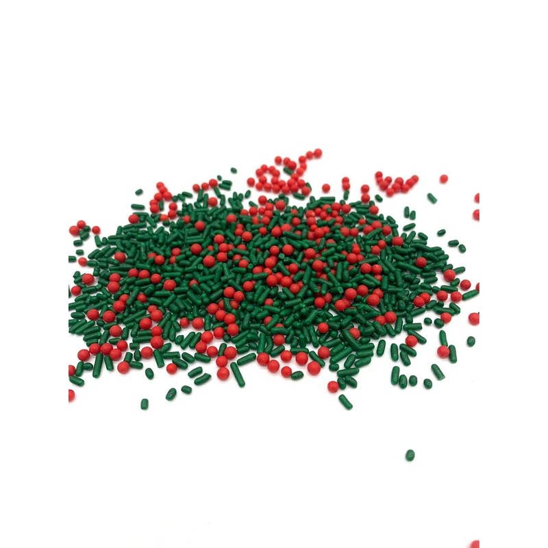 Holly Berry Mix Sprinkles, Bulk Size (1 lb. Resealable Zip