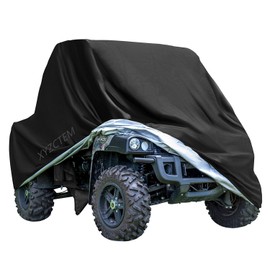 XYZCTEM UTV Cover with Heavy Duty Black Oxford Waterproof Material, 158.10" x 62.06" x 75.20" (402 158 191cm) Included Storage Bag. Protects UTV From Rain, Hail, Dust, Snow, Sleet, and Sun (XXXL)