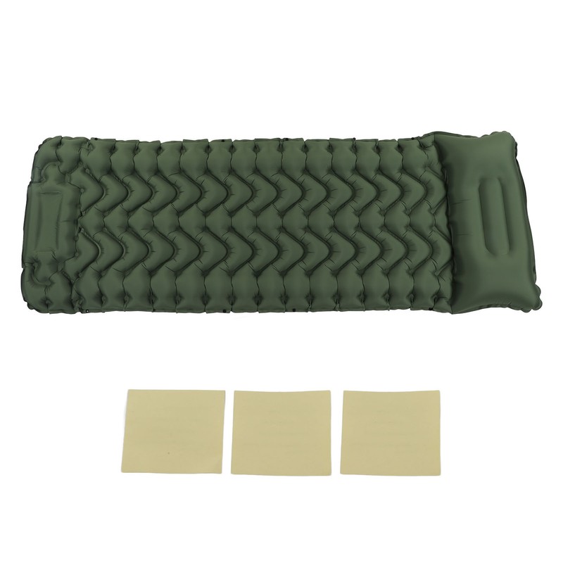 Inflatable Camping Sleeping Pad Green Leakproof Waterproof Portable Outdoor Camping