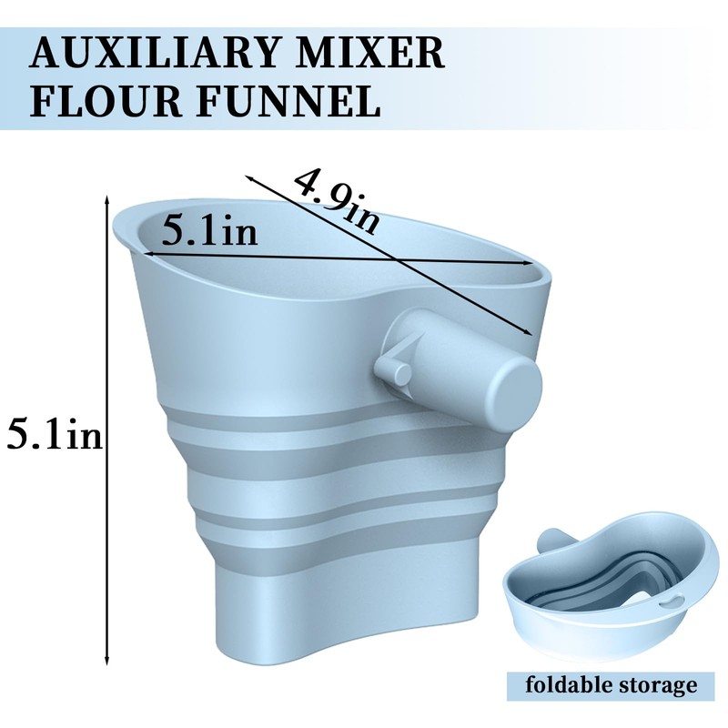 Flour Funnel for KitchenAid Mixer, Mess-Free Baking Accessory, Food Grade