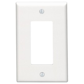 Leviton + 80601-W 1-Gang Decora/GFCI Device Wallplate + Midway Size + Thermoset + Device Mount + White