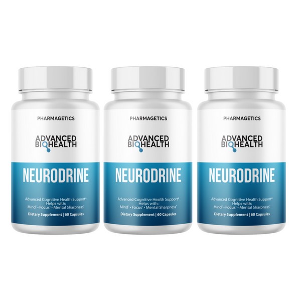 pharmagetics Neurodrine Advanced Cognitive Health Support 3 Bottles 180 Capsules