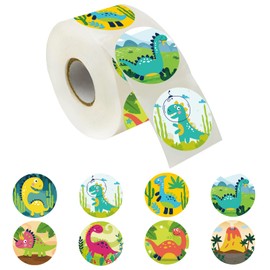 BANPUBASE 600 Dinosaur Stickers, 1.5" Teacher Rewards Stickers for School and Home Motivating Toddlers, 8 Designs