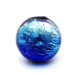 Gold Stone Yonaguni Blue Firefly Glass, 0.4 inches (10 mm), Glowing, Dragonfly Ball, Okinawa, Yonaguni Island, Sold in 10 Tablets