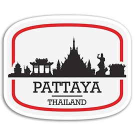 2 x 10cm Pattaya Thailand Vinyl Stickers - Travel Sticker Laptop Luggage #17098 (10cm Wide)