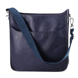 Kitatu Women's Shoulder Bag, Crossbody Bag, Tote Bag, Large Capacity, Lightweight, A4 Size, 2-Way, Waterproof, For Work or School, Synthetic Leather, Simple, Plain, Adjustable Length, Unisex, navy