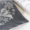 Homey COZY Embroidery Gray Velvet Throw Pillow Cover, Merry Christmas
