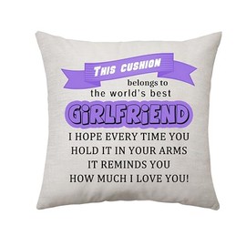 Romantic Girlfriend Gifts from Boyfriend, To My Girlfriend Cushion Cover Decoration Keepsake for Girlfriend Birthday Gift, Christmas Anniversary Valentine's Day Gifts for Girlfriend (Girlfriend)
