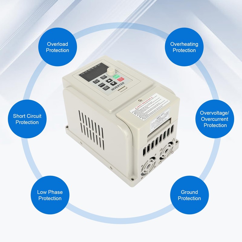 FAHKNS VFD 4KW 220V 6HP, Single Phase Input to Three