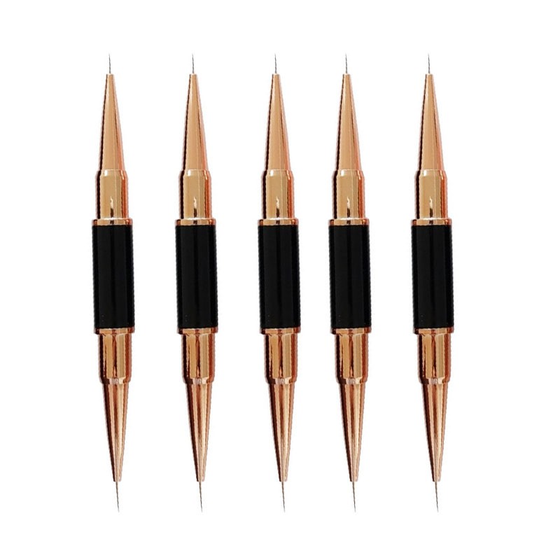 5Pcs Nail Art Brush Double Ended Nail Design Painting Brush