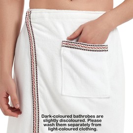 UTJZIB - Toalla de baño ajustable para hombre, con bolsillo - Toallas de spa corporales, absorbentes, para hombre, color blanco, talla M