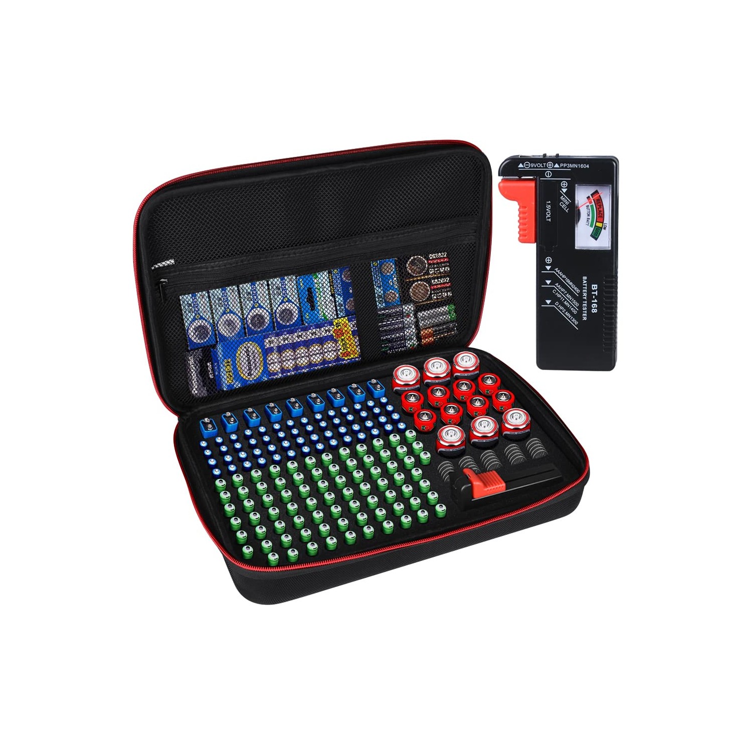 Battery Organizer Storage Box with Tester:Battery Vault Case Fireproof ...