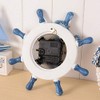 WINOMO Nautical Bathroom Accessories Wheel Wall Clock Mediterranean Style Silent
