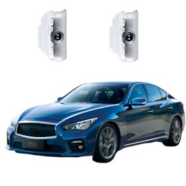 Never Fade LED Car Door Light Door Light Logo Welcome Logo Lights Accessories Compatible with Q50 Q60 Q70 G25 G37 QX50/56/60/70/80 M25/35/37/45/56 FX35/37/45/50 EX25/35/37(2PCS)