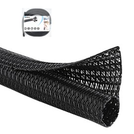 AiQInu Cable Storage Sleeve, Total Length 16.9 ft (5 m), Inner Diameter 0.5 inches (13 mm), Braided Cable Sleeve, DIY Cutable, Wire Cover, Wire Cover, Insulated, Dustproof, High Temperature, Abrasion