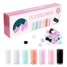 Plastic Expansion Discs, 1 Inch Book Discbound Binding Discs, 7 Colors Mini Binding Ring Discs for Notebooks and Planners (77pcs)