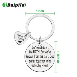 Sister Keychain Best Friend Keychain We're not Sisters by Birth But We've Known from the start keychain,Friendship Keychain Gift Friends Sisters Keychain Graduation Birthday Gift for Women Teens Girl