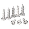 sourcing map Phillips Hex Washer Self Tapping Screws, M6 x