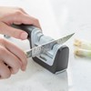 KitchenIQ 50217 Diamond Pull-Thru Knife & Scissor Sharpener – Black/White
