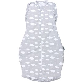 TupTam Baby Pucksack OEKO- TEX zertifizierte Materialien Swaddle Bag Wattiert Babyschlafsack 2.5 TOG unisex, Farbe: Wattiert 2.5 TOG/Wolken Grau, Größe: 0-3 Monate